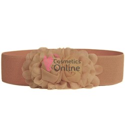 Centura eleganta din elastic cu floare BLT060NN Coffee - HandMade 